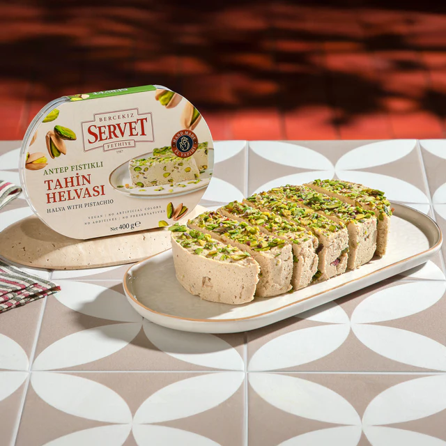 Rafine Şeker İlavesiz - Antep Fıstıklı Taze Tahin Helvası 400g