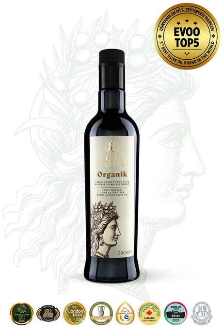 Organik Serisi Natürel Sızma Zeytinyağı 500 ml - Soğuk Sıkım - Erken Hasat