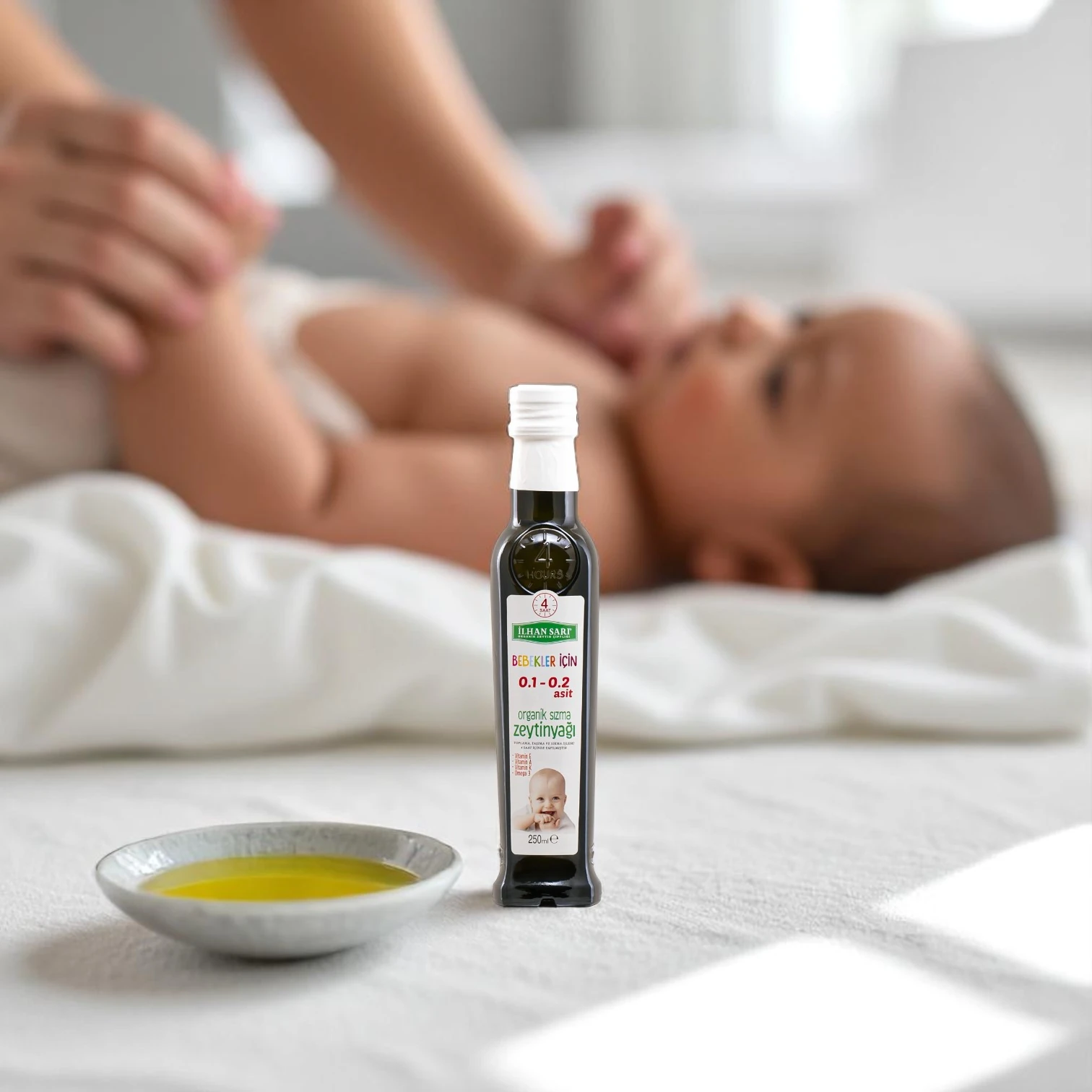 Organik Bebek Natürel Sızma Zeytinyağı 250ml (0.1-0.2 Asit)