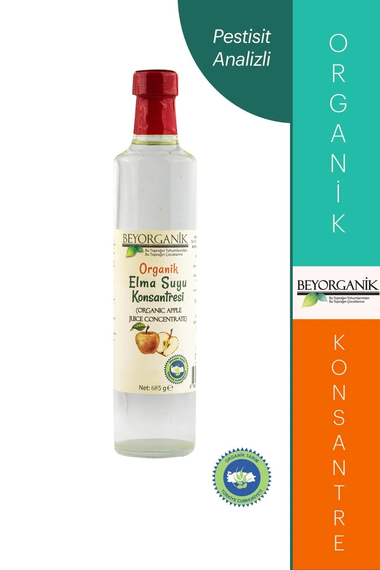 Organik Elma Suyu Konsantresi 685ml (PESTİSİT VE AĞIR METAL ANALİZLİ)