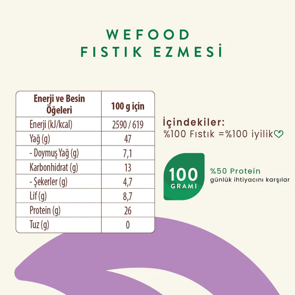 Şekersiz Sade %100 Fıstık Ezmesi 300g