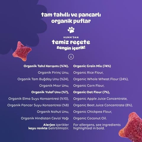Organik Vegan Pancarlı ve Tam Tahıllı Puflar - 30g