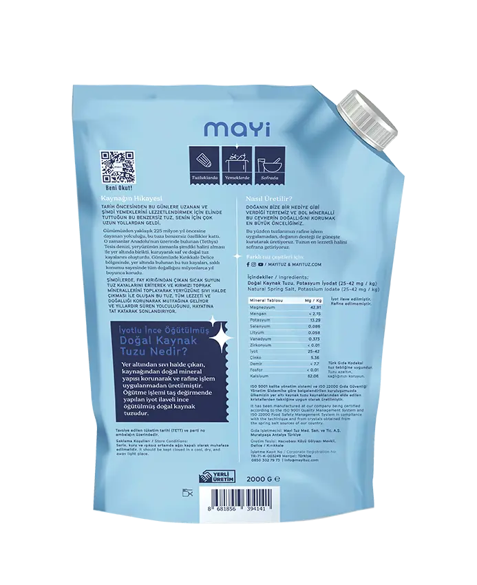 ÖĞÜTÜLMÜŞ SOFRA TUZU 2 KG (İYOT İLAVELİ)