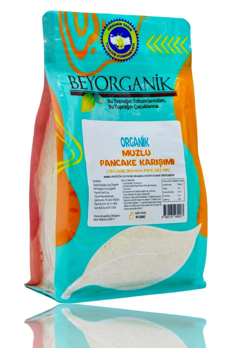 Organik Muzlu Pankek Karışımı 300 gr (PESTİSİT VE AFLATOKSİN ANALİZLİ)