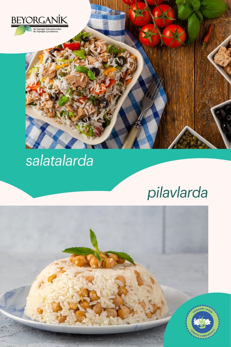 Organik Basmati pirinç 1000gr (Pestisit ve Aflatoksin Analizli)