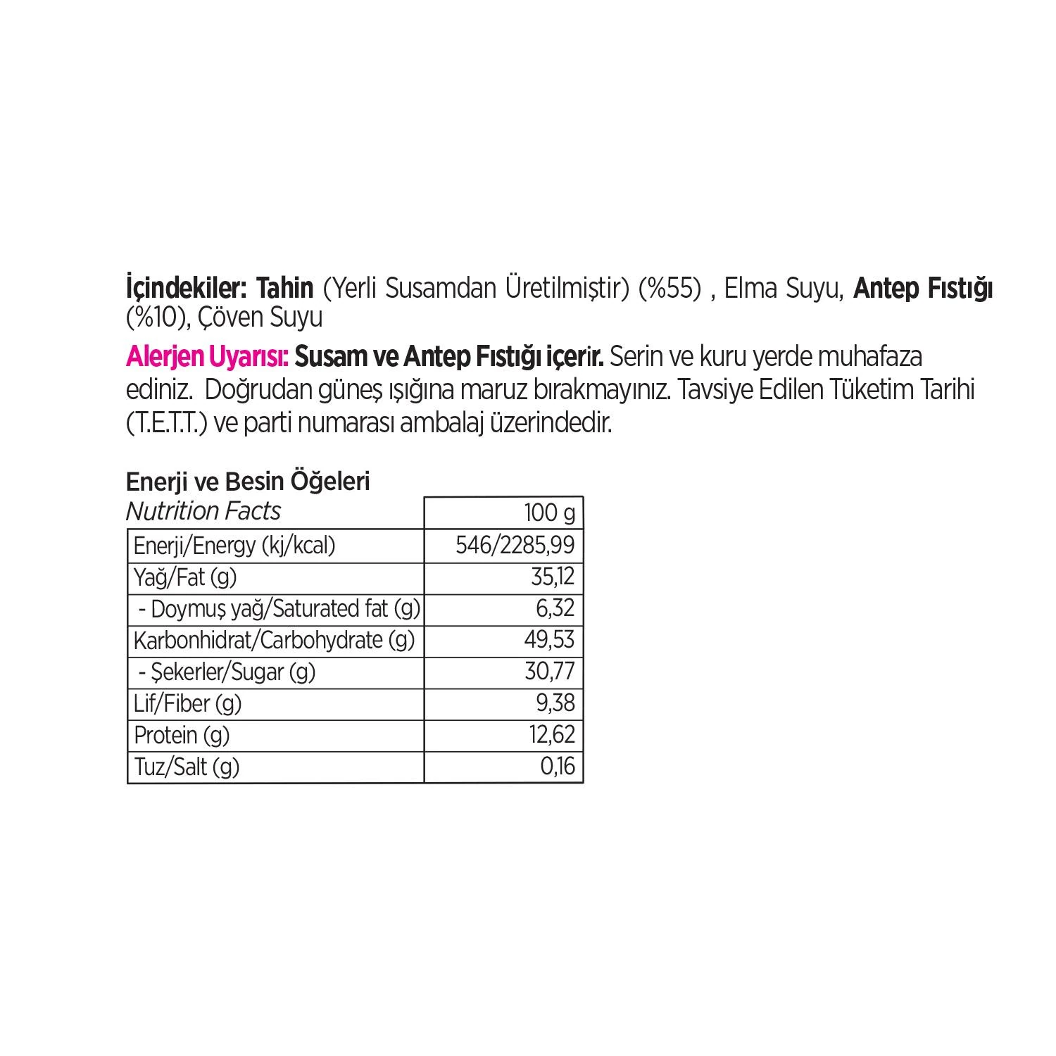 Helvart Yerli Susam Antep Fıstıklı Tahin Helvası 175g