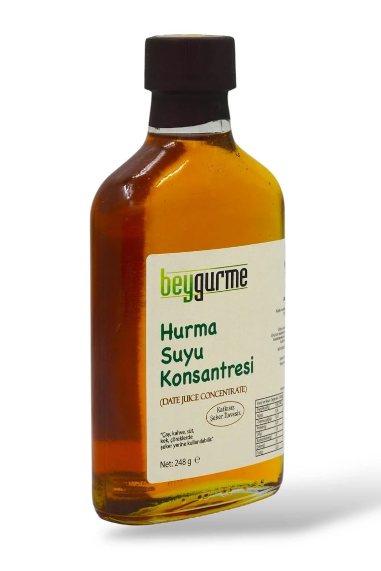 Hurma Suyu Konsantresi tatlandırıcı hurma Suyu 245gr (PESTİSİT VE AĞIR METAL ANALİZLİ)