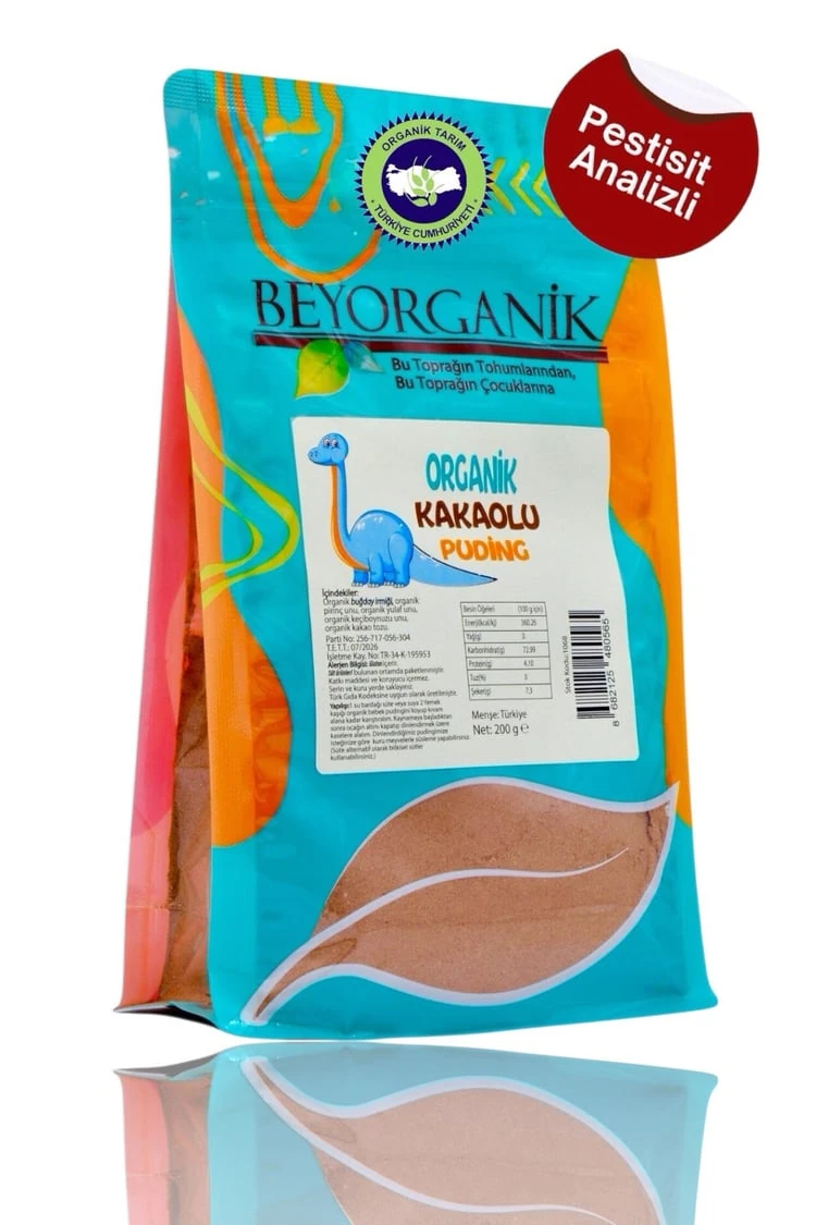 Organik Kakaolu Bebek Pudingi 200gr +6ay (PESTİSİT VE AFLATOKSİN ANALİZLİ)