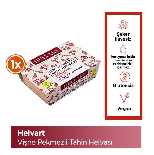 Helvart Vişne Pekmezli Şeker İlavesiz Tahin Helvası 175g
