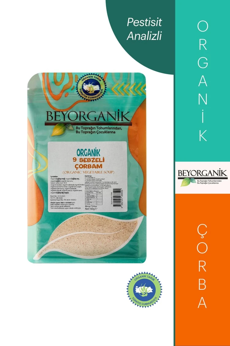 Organik 9 Sebzeli Çorbam 160gr (PESTİSİT VE AFLATOKSİN ANALİZLİ)