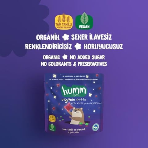 Organik Vegan Pancarlı ve Tam Tahıllı Puflar - 30g
