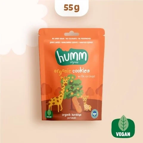 Organik Vegan Portakallı Kurabiye - 55g