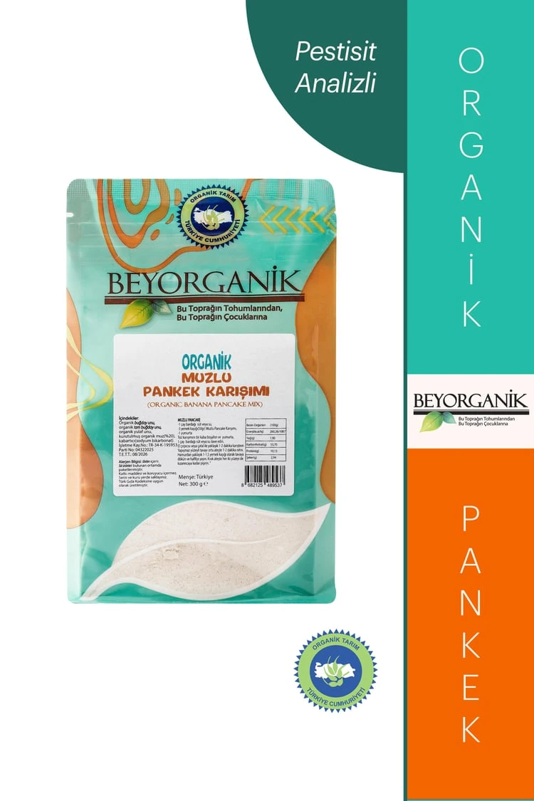 Organik Muzlu Pankek Karışımı 300 gr (PESTİSİT VE AFLATOKSİN ANALİZLİ)