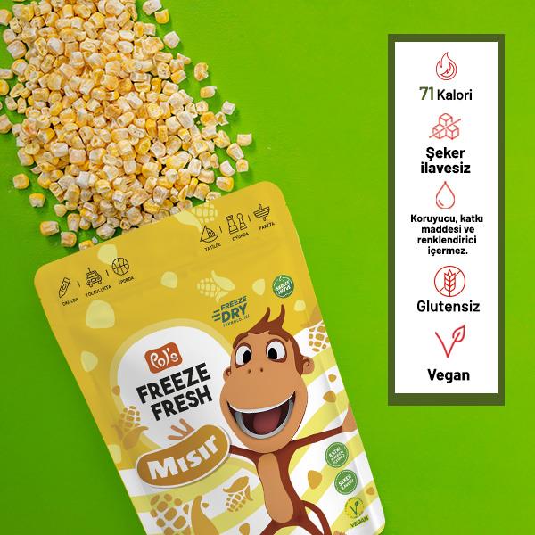 Freeze Fresh Dondurularak Kurutulmuş Kukuli Mısır 25g
