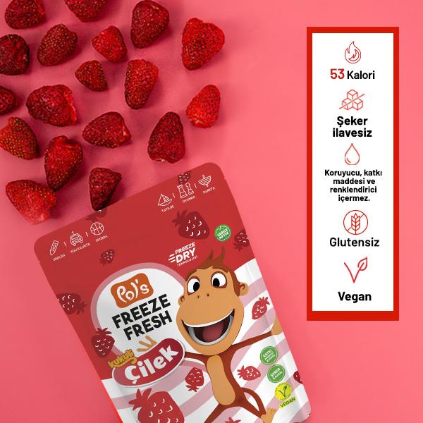 Freeze Fresh Dondurularak Kurutulmuş Kukuli Çilek 15g