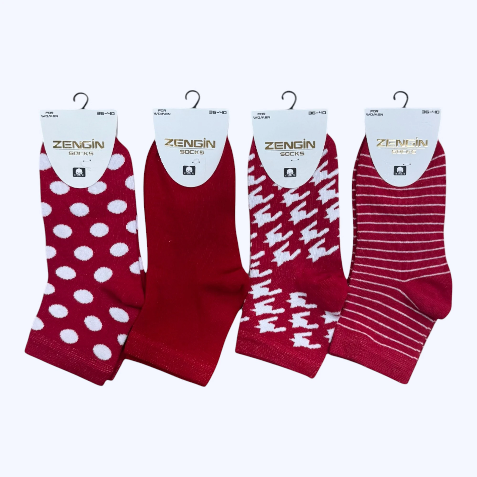 Penye Karışık Kadın Kısa Konç