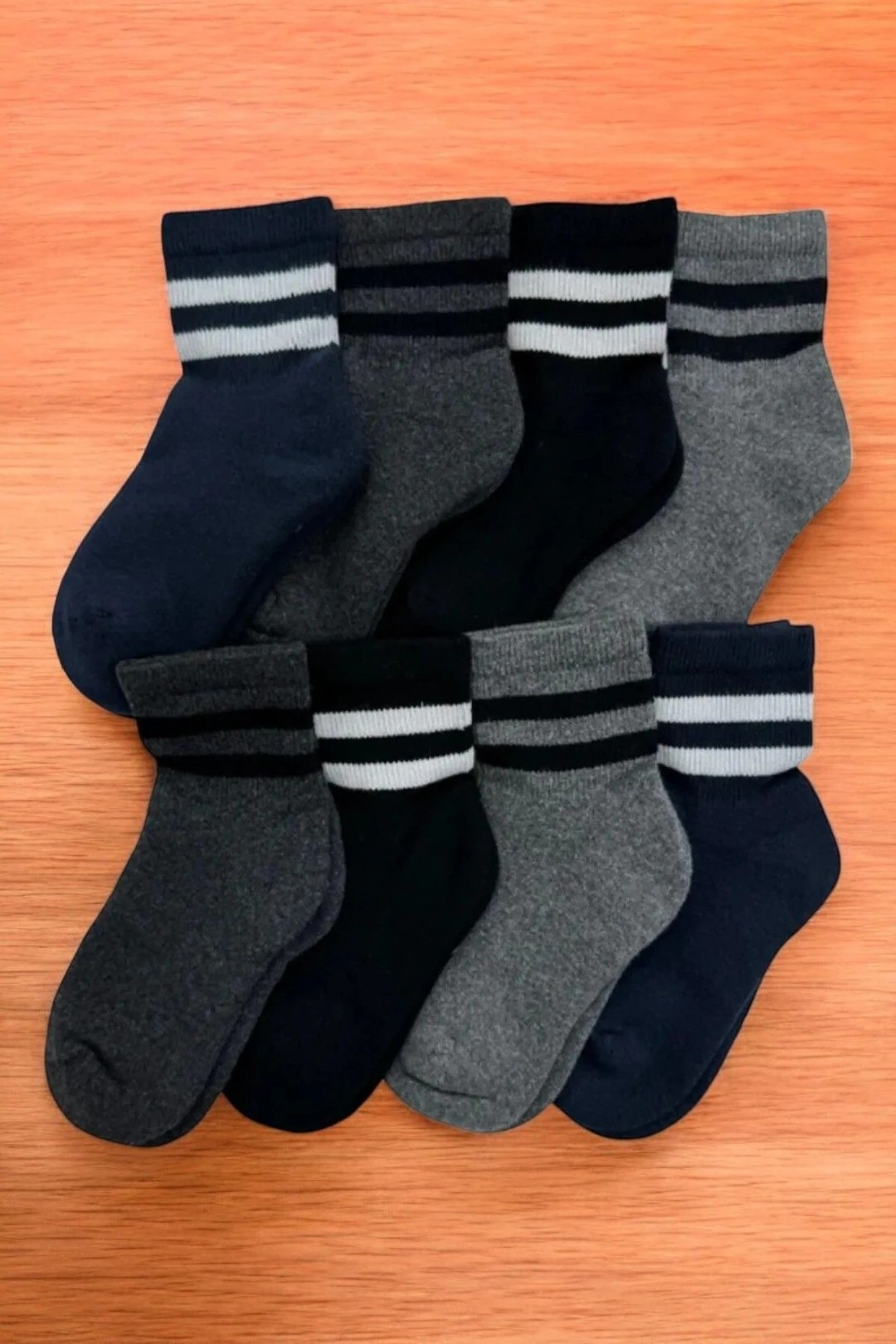 8 Çift Burun Dikişsiz Çemberli Kışlık Kalın Havlu Çocuk Soket Çorap