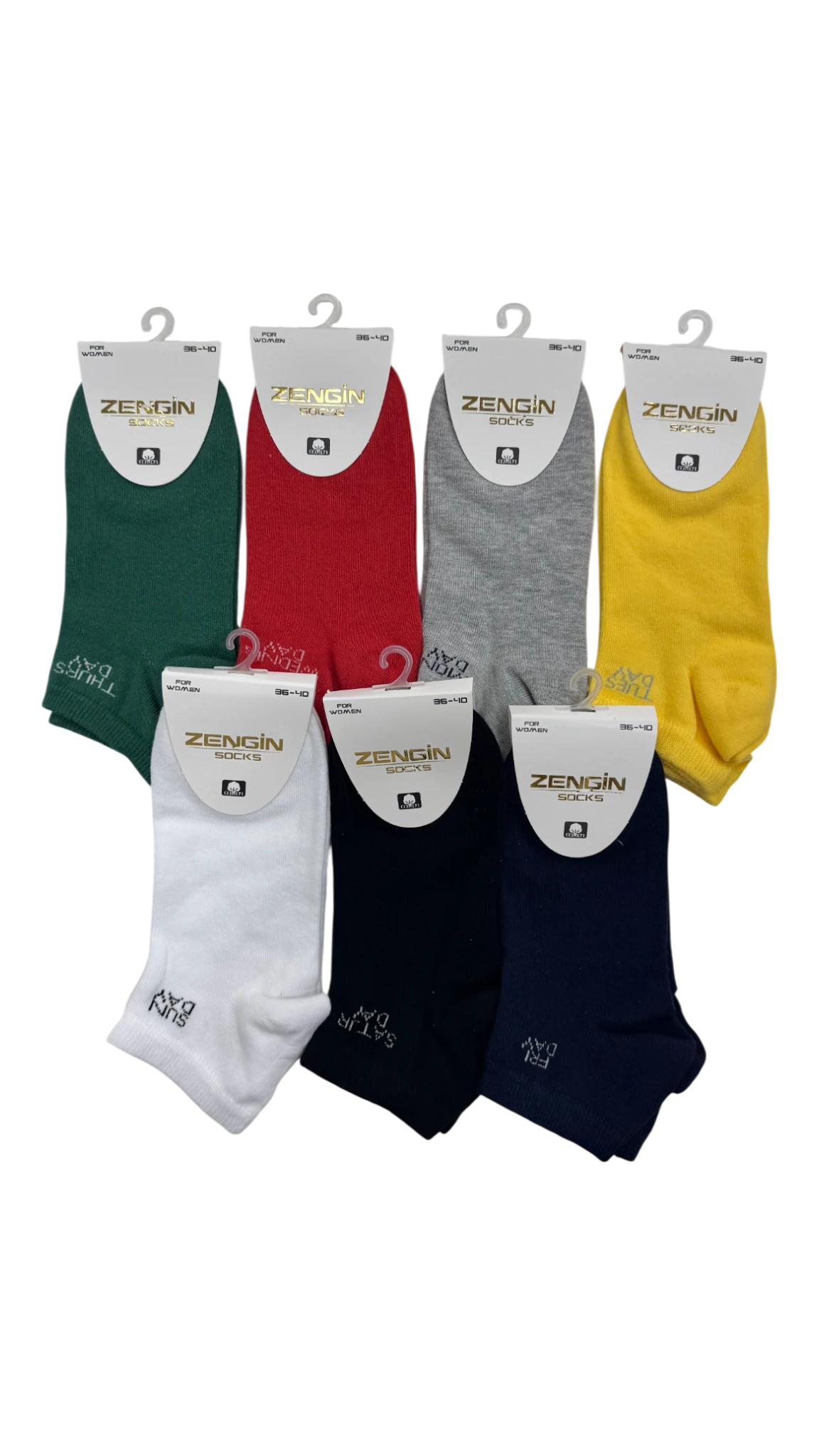 Penye 7 Gün Desenli Bayan Patik