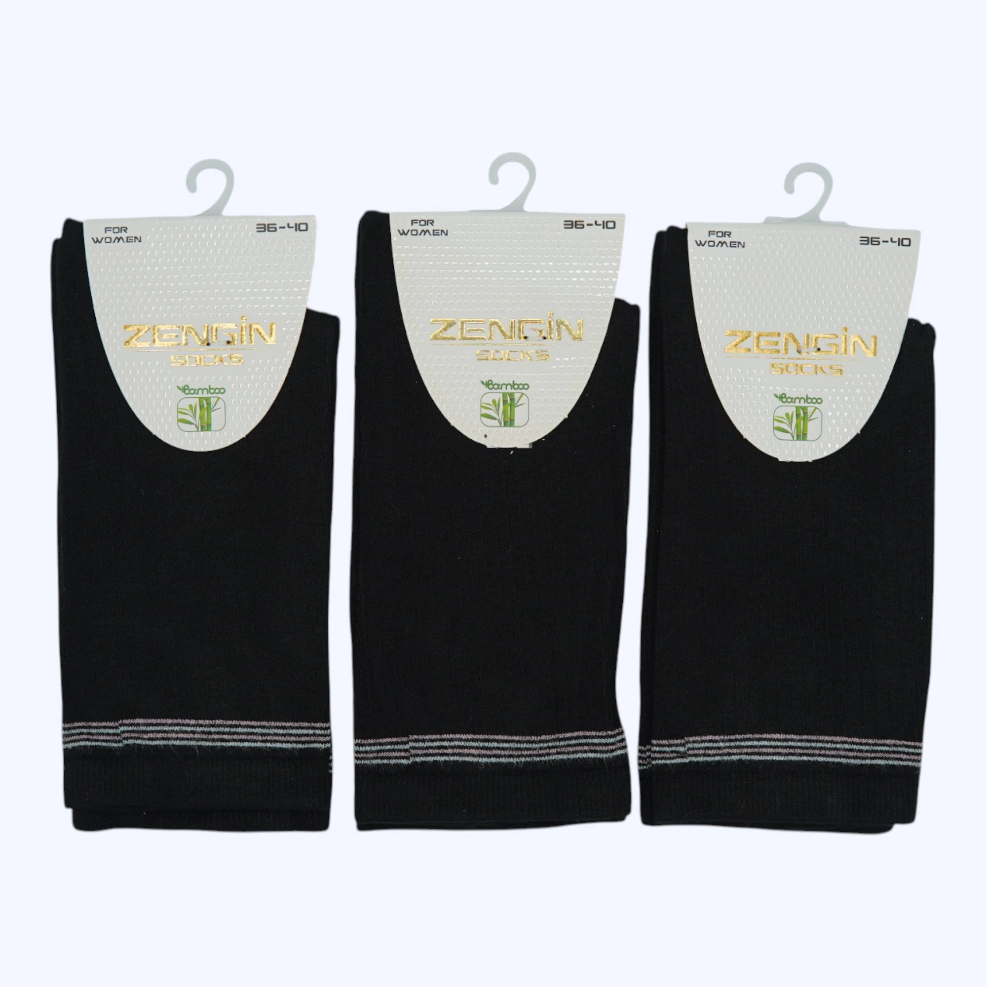 Bambu Siyah İnce Çemberli Kadın Soket