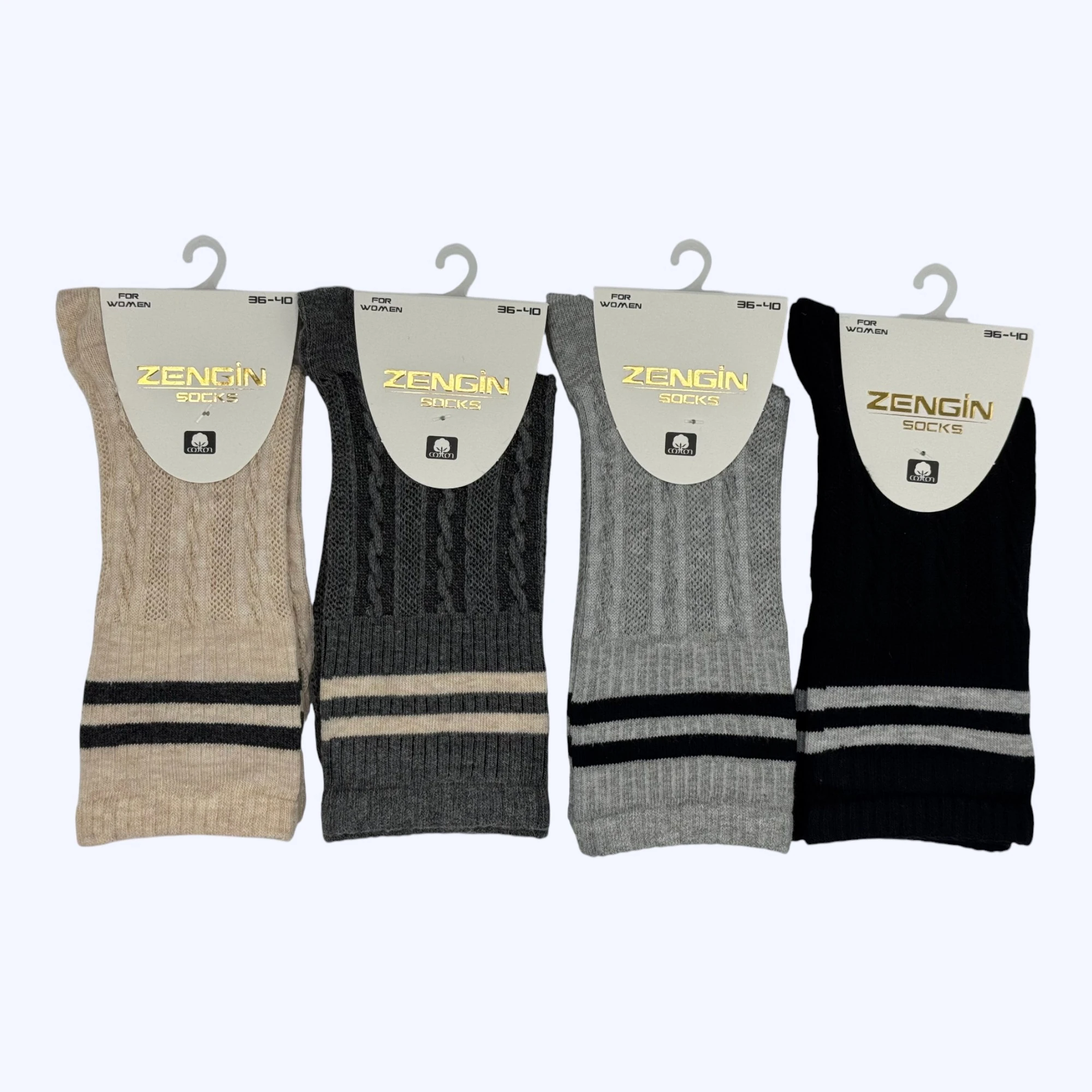 Penye Kabartmalı Çemberli Kadın Soket