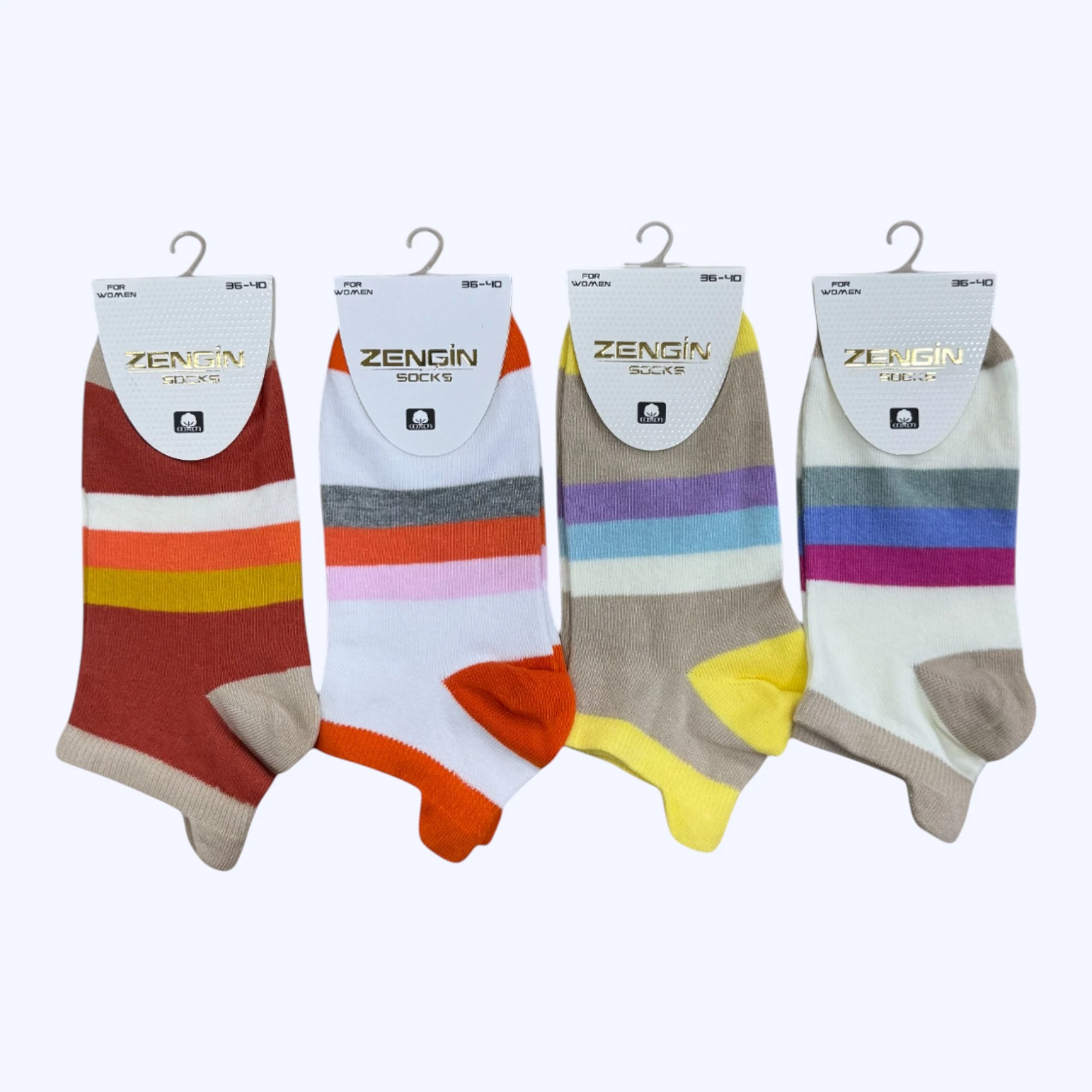 Penye Çekçekli Çizgili Bayan Patik