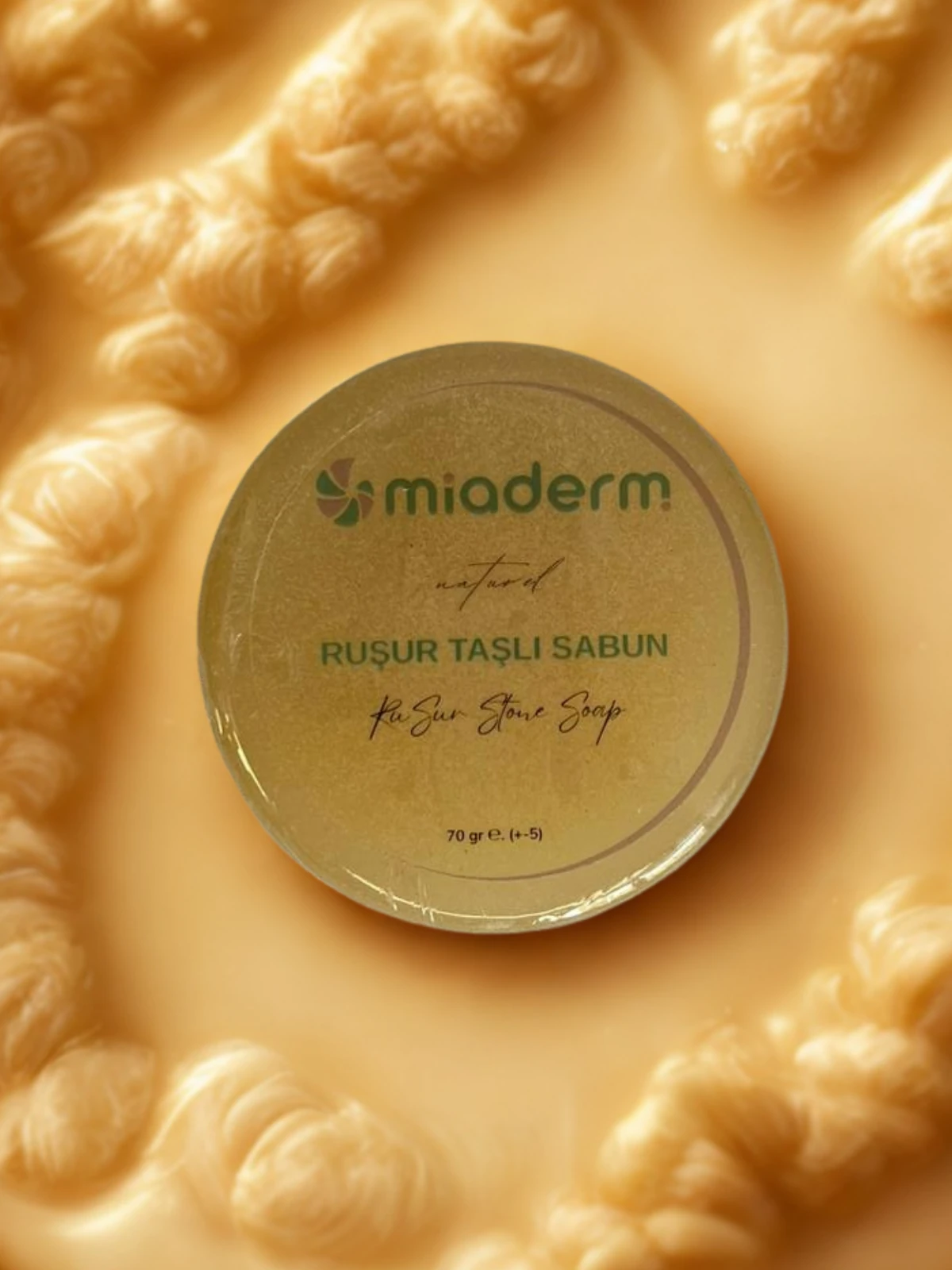 Miaderm Ruşur Taşlı Oval Sabun – Doğal Peeling, Aydınlatıcı, Pürüzsüzleştirici 70 g