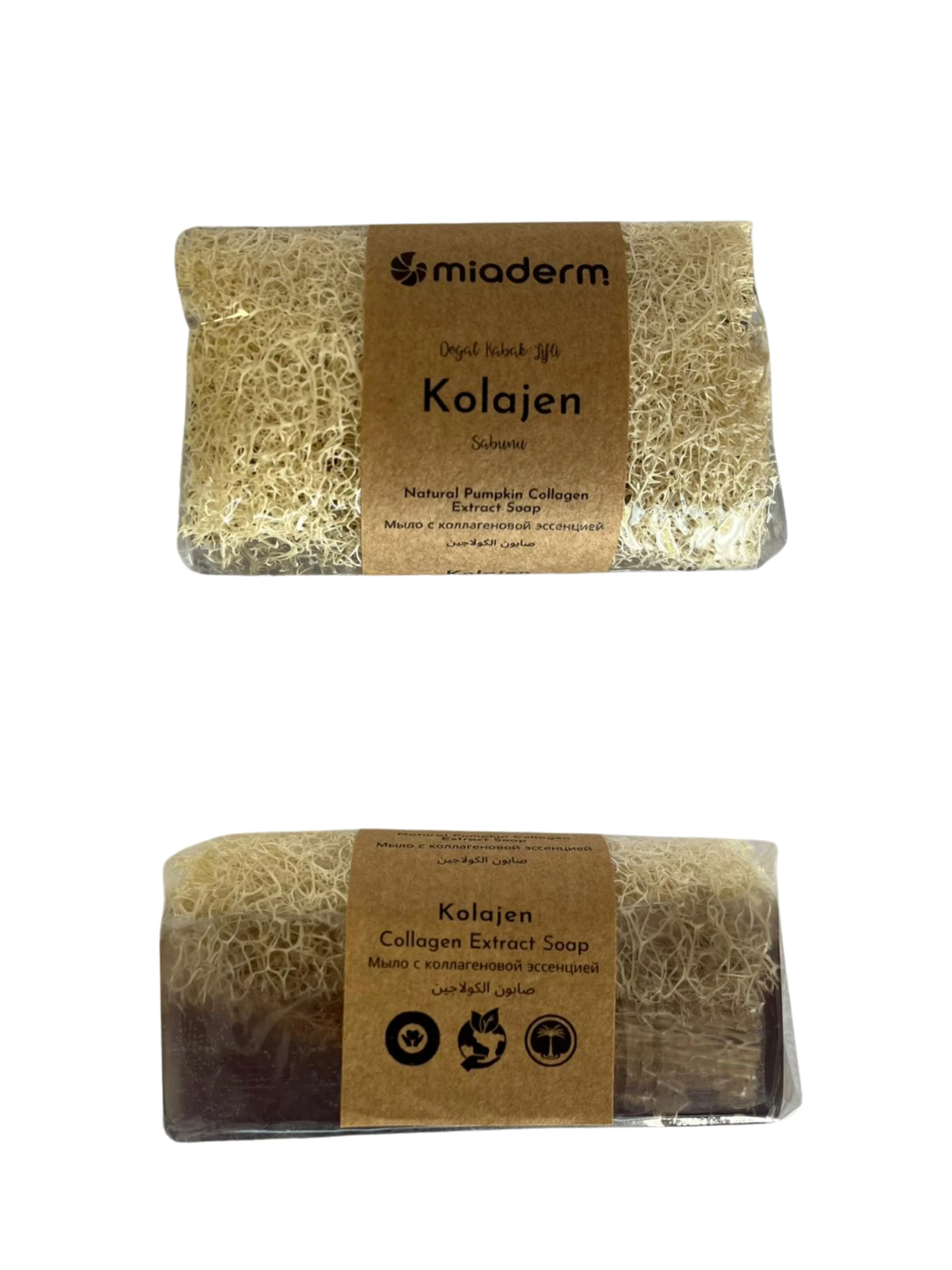 Miaderm Kolajen Özlü Kabak Lifli Doğal Sabun – Sıkılaştırıcı, Arındırıcı, Peeling Etkili 120 g