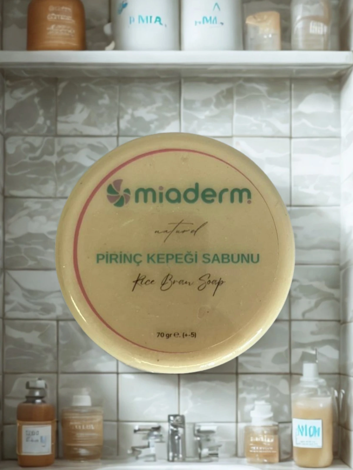 Miaderm Pirinç Özlü Oval Sabun – Aydınlatıcı, Arındırıcı, Pürüzsüzleştirici 70 g