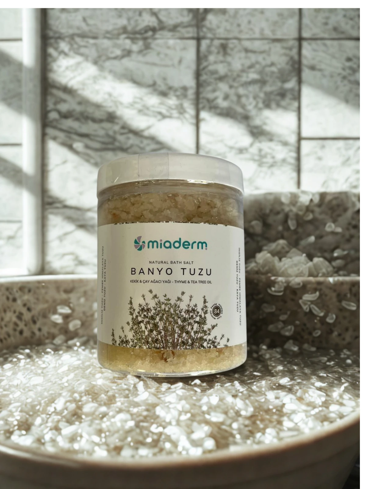 Miaderm Kekik & Çay Ağacı Yağı Doğal Banyo Tuzu – Arındırıcı, Rahatlatıcı Etki 300 gr