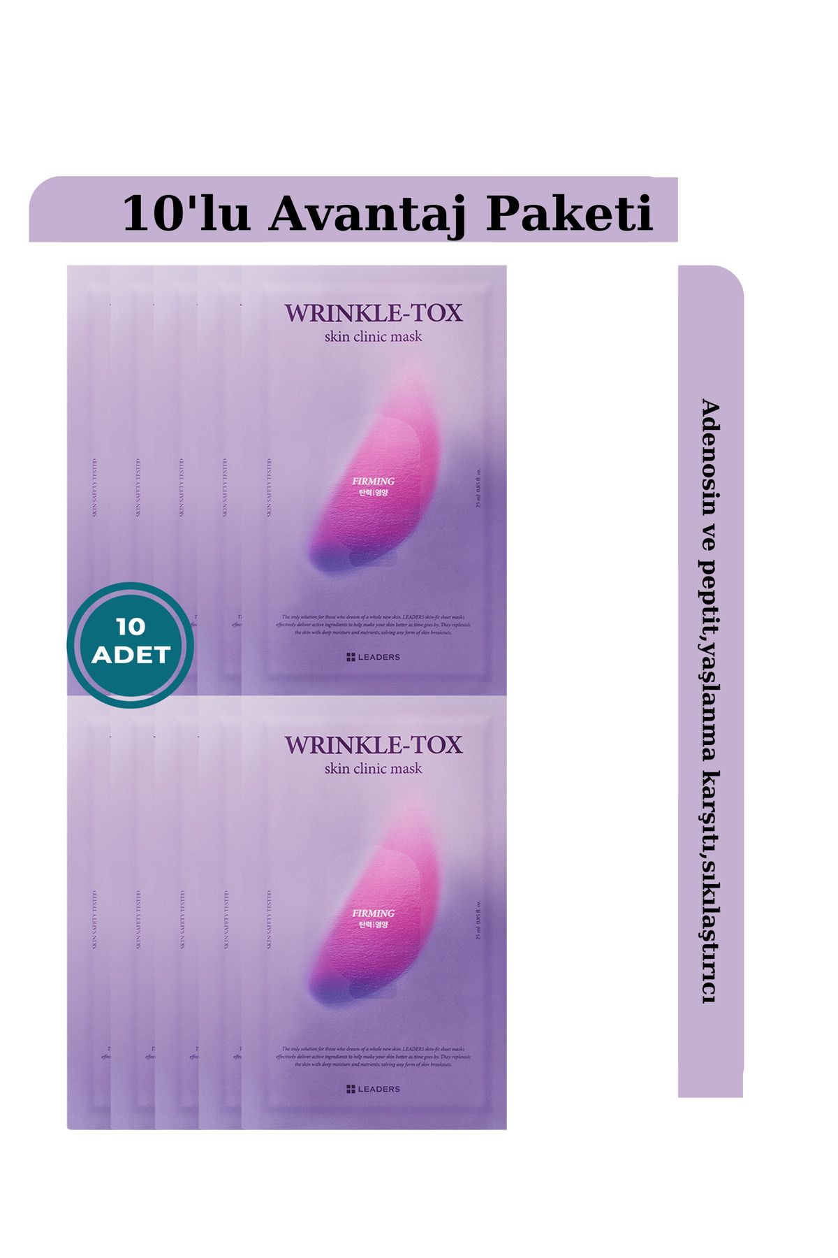 WRINKLE-TOX Skin Clinic Gözenek Sıkılaştırıcı Maske 10 Adet