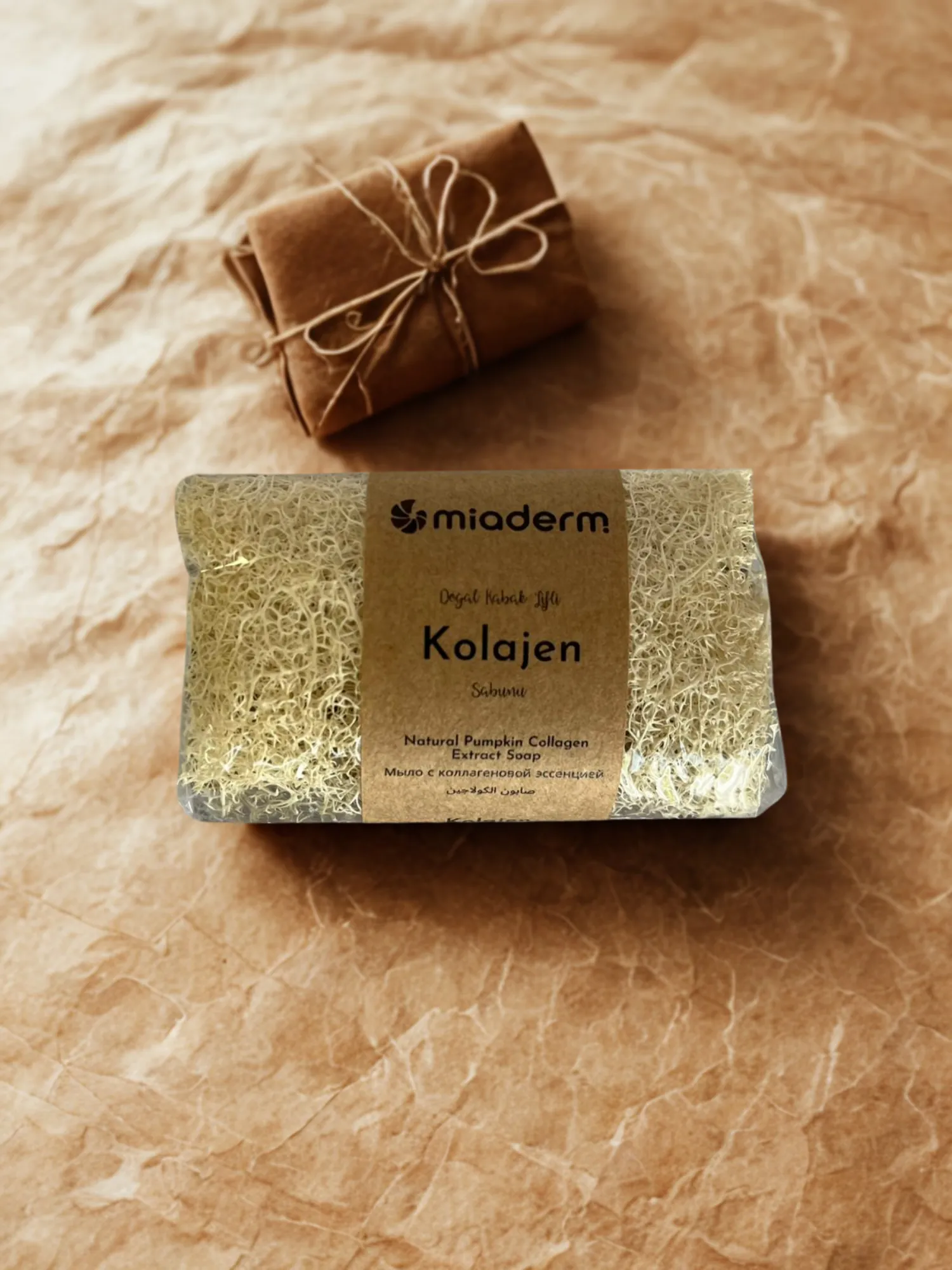 Miaderm Kolajen Özlü Kabak Lifli Doğal Sabun – Sıkılaştırıcı, Arındırıcı, Peeling Etkili 120 g