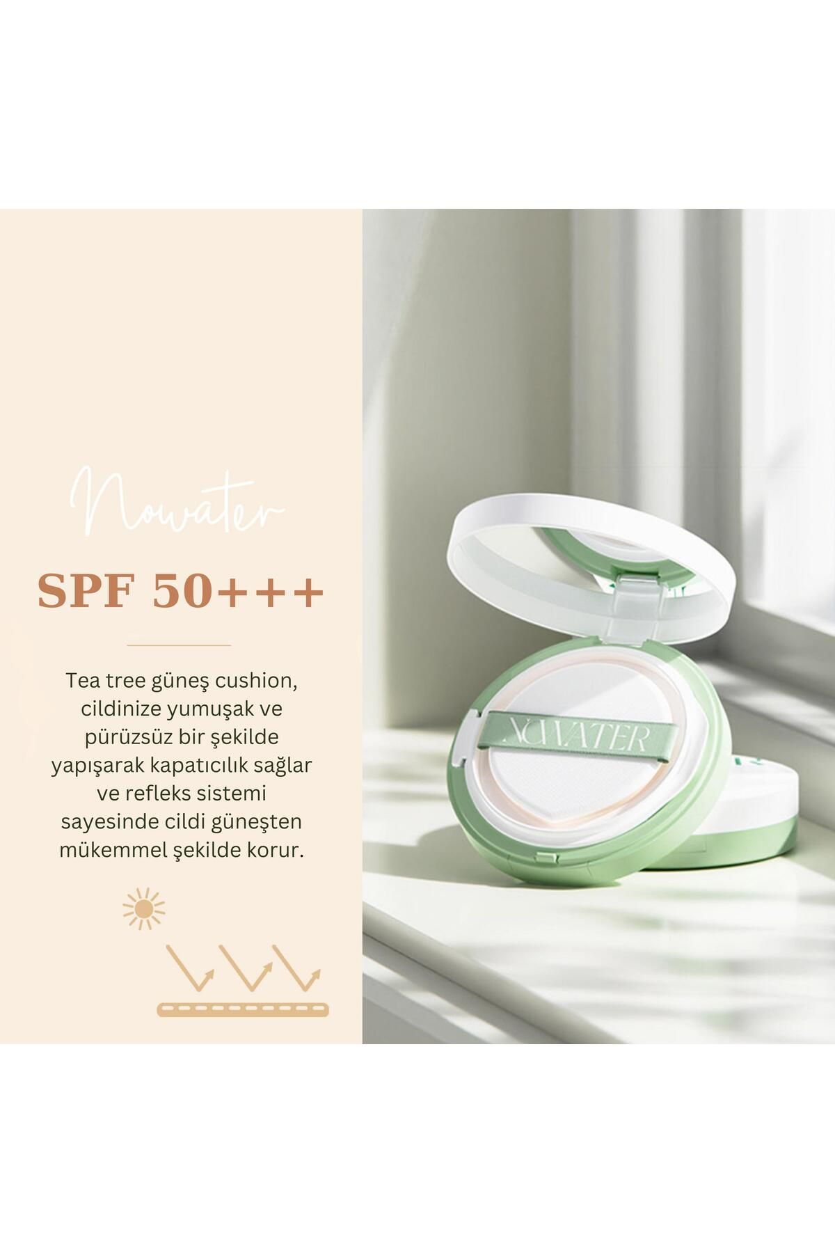 Çay Ağacı Özlü Renkli Güneş Kremi Cushion - 02 Natural Light