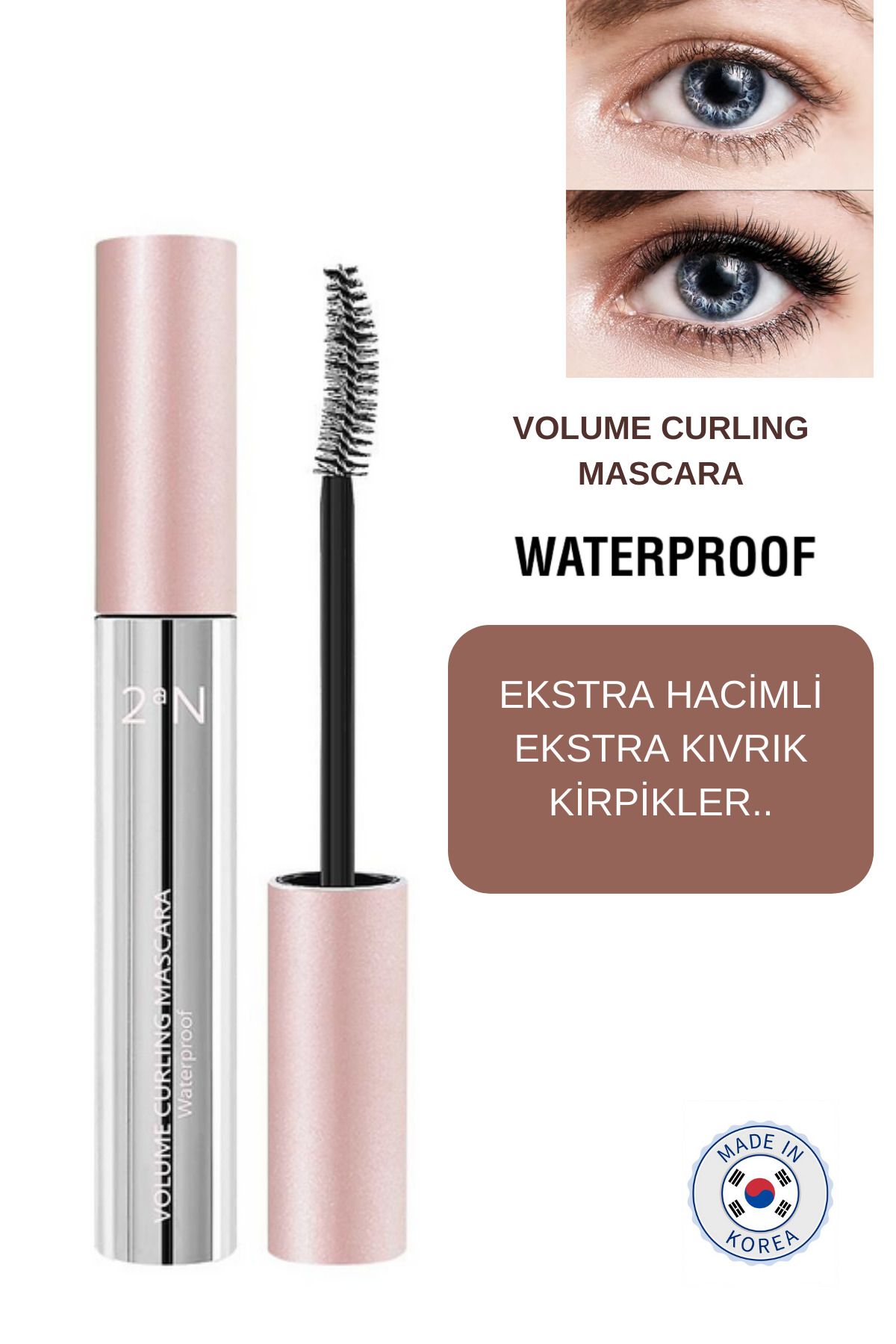 Eksta Hacim Ekstra Kıvrım Veren Gün Boyu Dayanıklı Suya Dayanıklı Maskara 7.5g