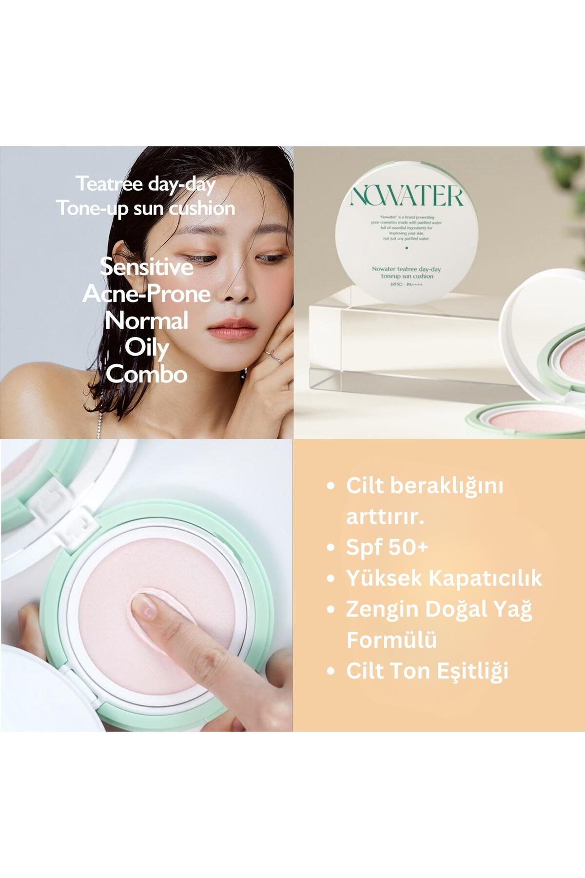 Çay Ağacı Özlü Renkli Güneş Kremi Cushion - 02 Natural Light