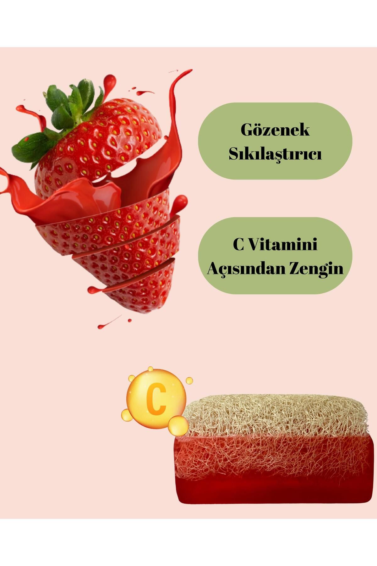 Çilek Özlü Kabak Lifli Sabun