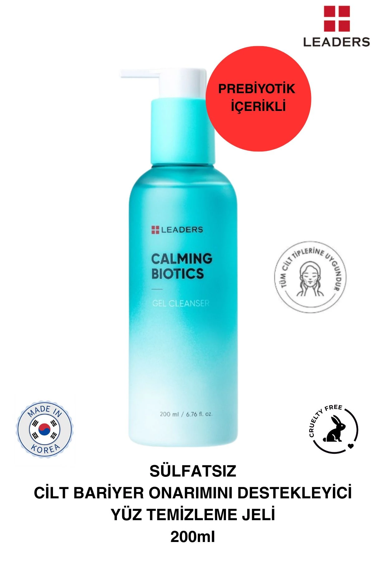 Sülfatsız Cilt Bariyer Onarımını Destekleyen Yüz Yıkama Jeli 200ml