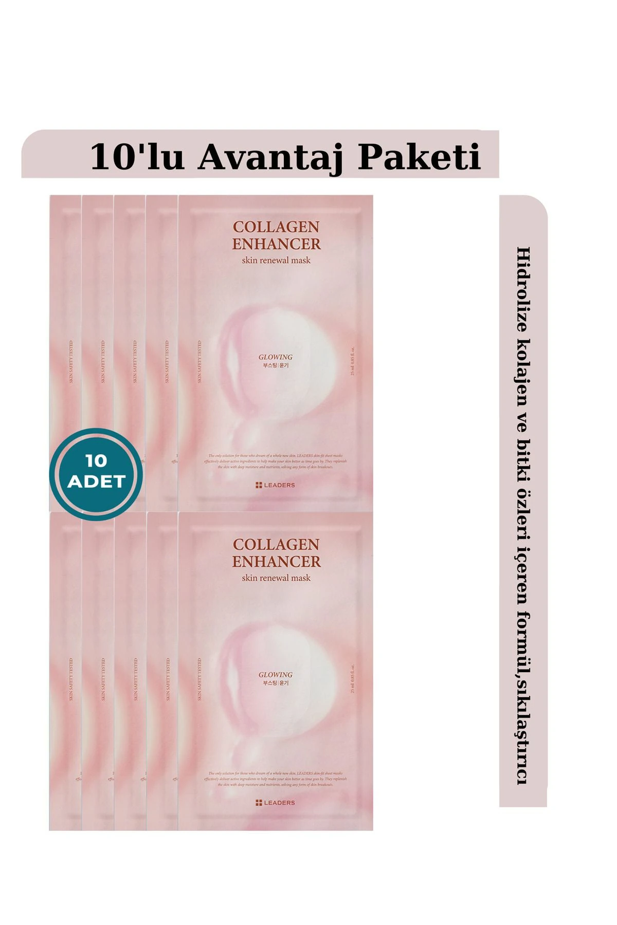 Collagen Enhancer Skin Renewal Yaşlanma Karşıtı Maske 10 Adet