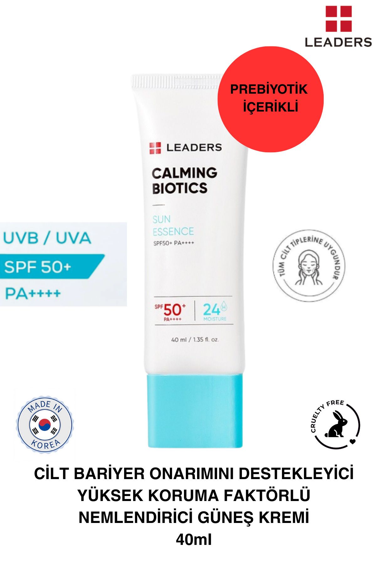 Cilt Bariyer Onarımını Destekleyici Yüksek Koruma Faktörlü Nemlendirici Güneş Kremi 40ml