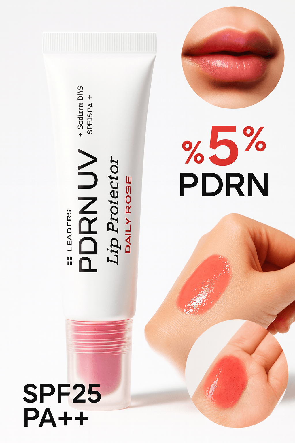 Dudak Bakımı %5 PDRN İçeren UV Koruyucu, Nemlendirici ve Besleyici Lip Gloss – Daily Rose SPF25 PA++ (10 ml)