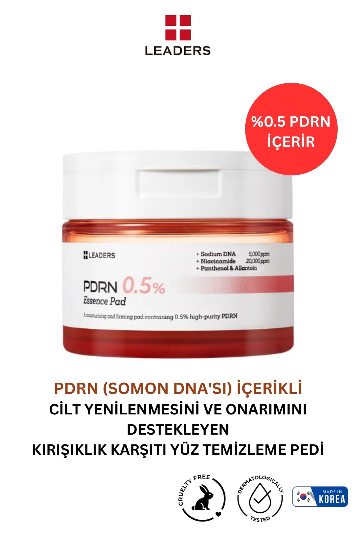 PDRN (Somon DNA'SI) İçerikli Yoğun Onarıcı Yaşlanma Karşıtı Yüz Temizleme Pedi 70 ADET