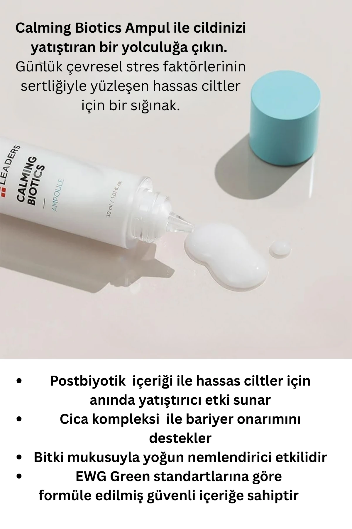 Cilt Bariyer Onarımını Destekleyen Yatıştırıcı ve Nemlendirici Yüz Bakım Ampulü 30ml