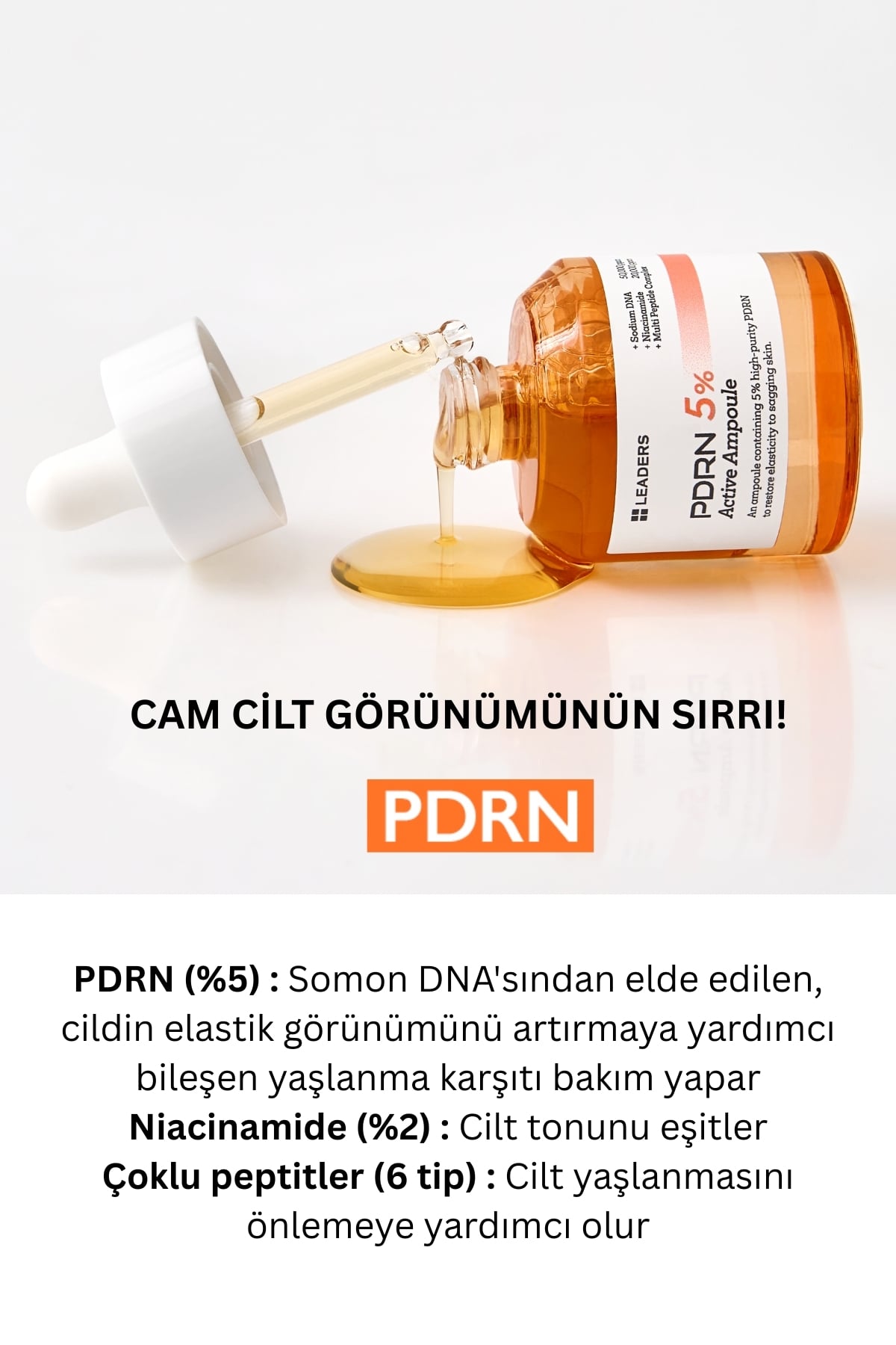5% PDRN (Somon DNA'sı) İçerikli Yoğun Onarıcı Ampul | Sıkılaştırıcı & Aydınlatıcı 30ml