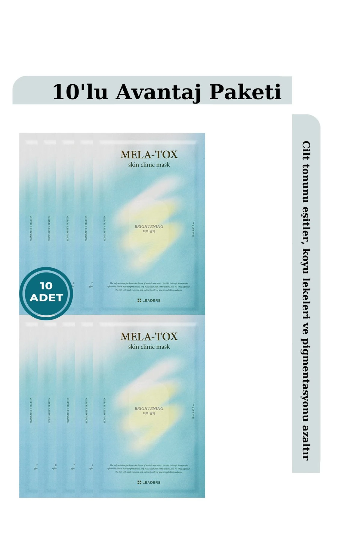 Mela-tox Skin Clinic Cilt Tonu Eşitleyici Maske 10 Adet