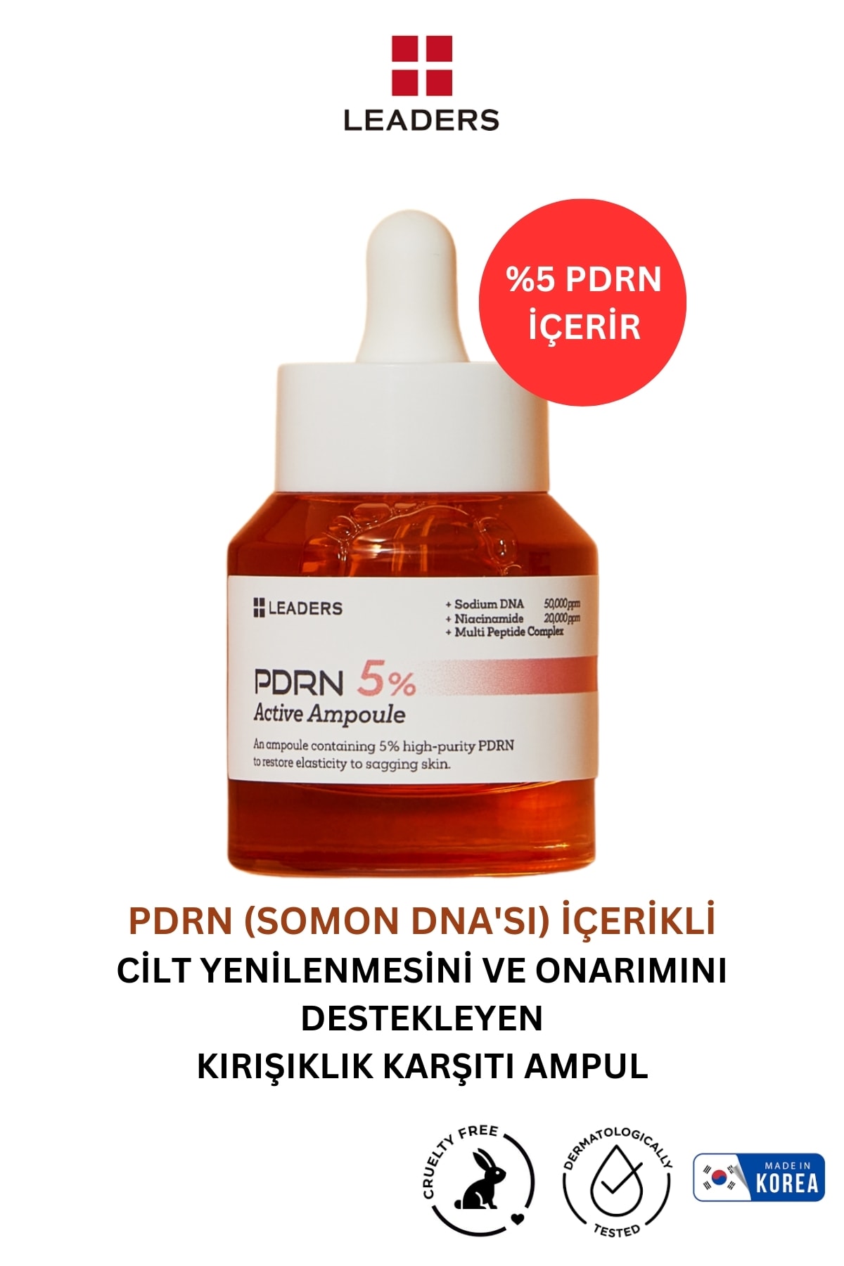 5% PDRN (Somon DNA'sı) İçerikli Yoğun Onarıcı Ampul | Sıkılaştırıcı & Aydınlatıcı 30ml