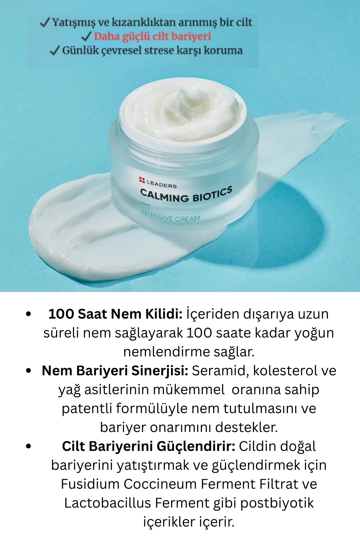 Cilt Bariyer Onarımını Destekleyen Yatıştırıcı ve Nemlendirici Yüz Kremi 50g 