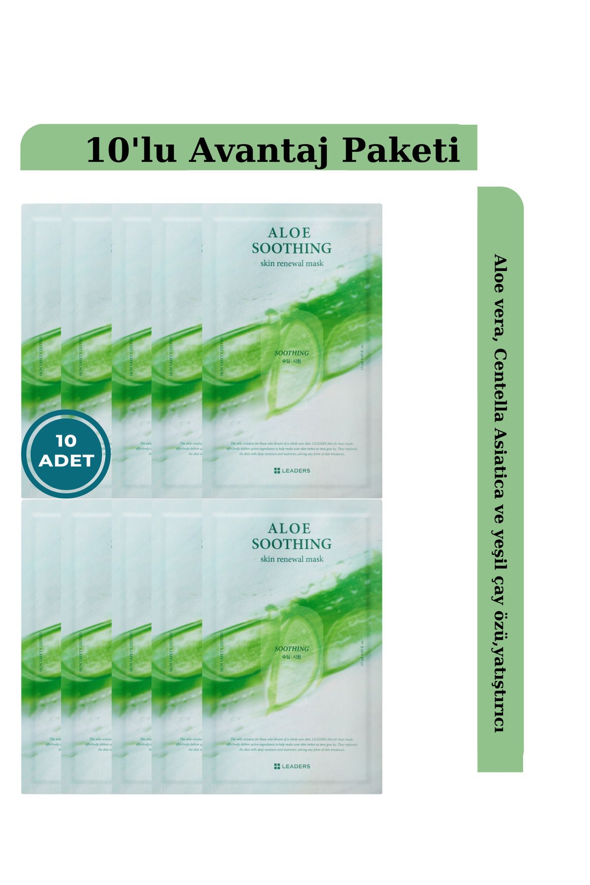 Aloe Soothing Skin Renewal Yatıştırıcı Maske 10 Adet