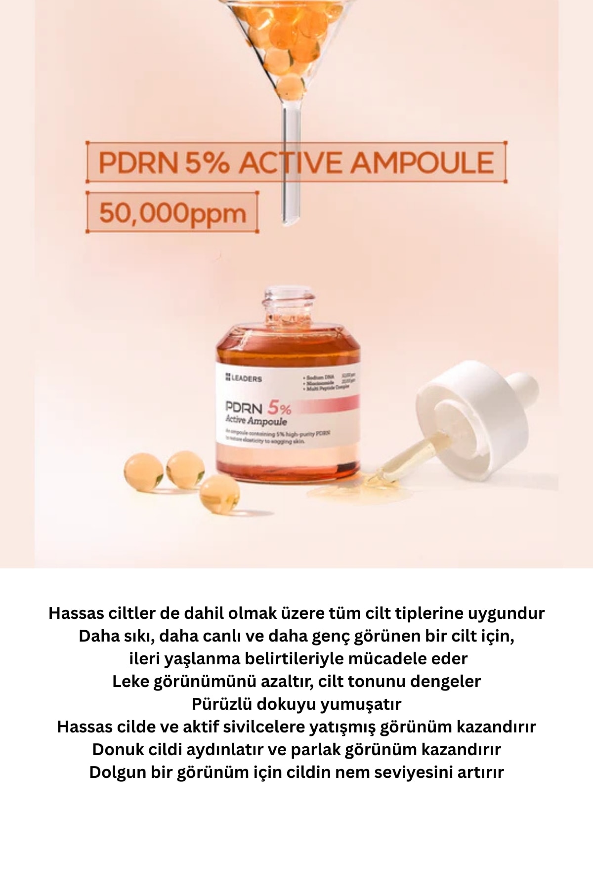 5% PDRN (Somon DNA'sı) İçerikli Yoğun Onarıcı Ampul | Sıkılaştırıcı & Aydınlatıcı 30ml