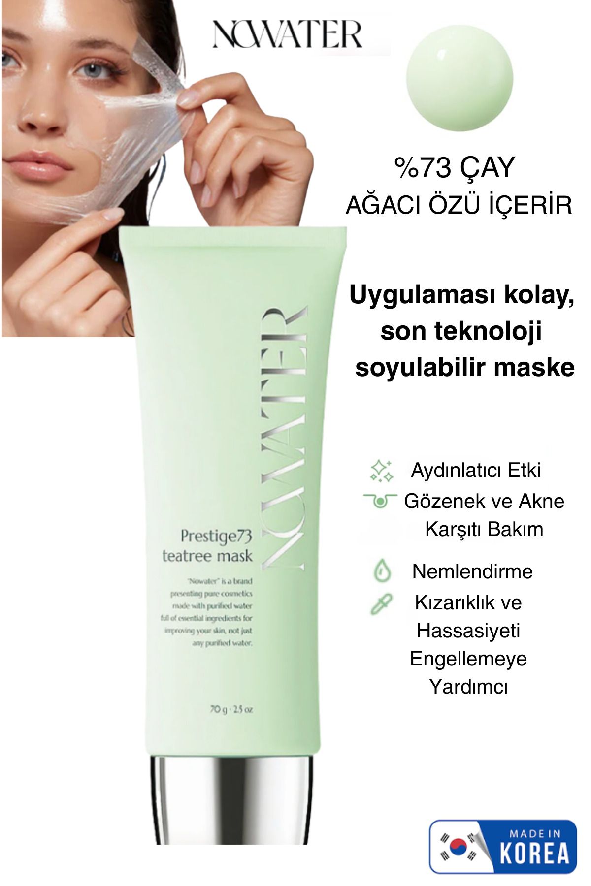 Gözenek Ve Kızarıklık Karşıtı Soyulabilen Çay Ağacı Maskesi 70g
