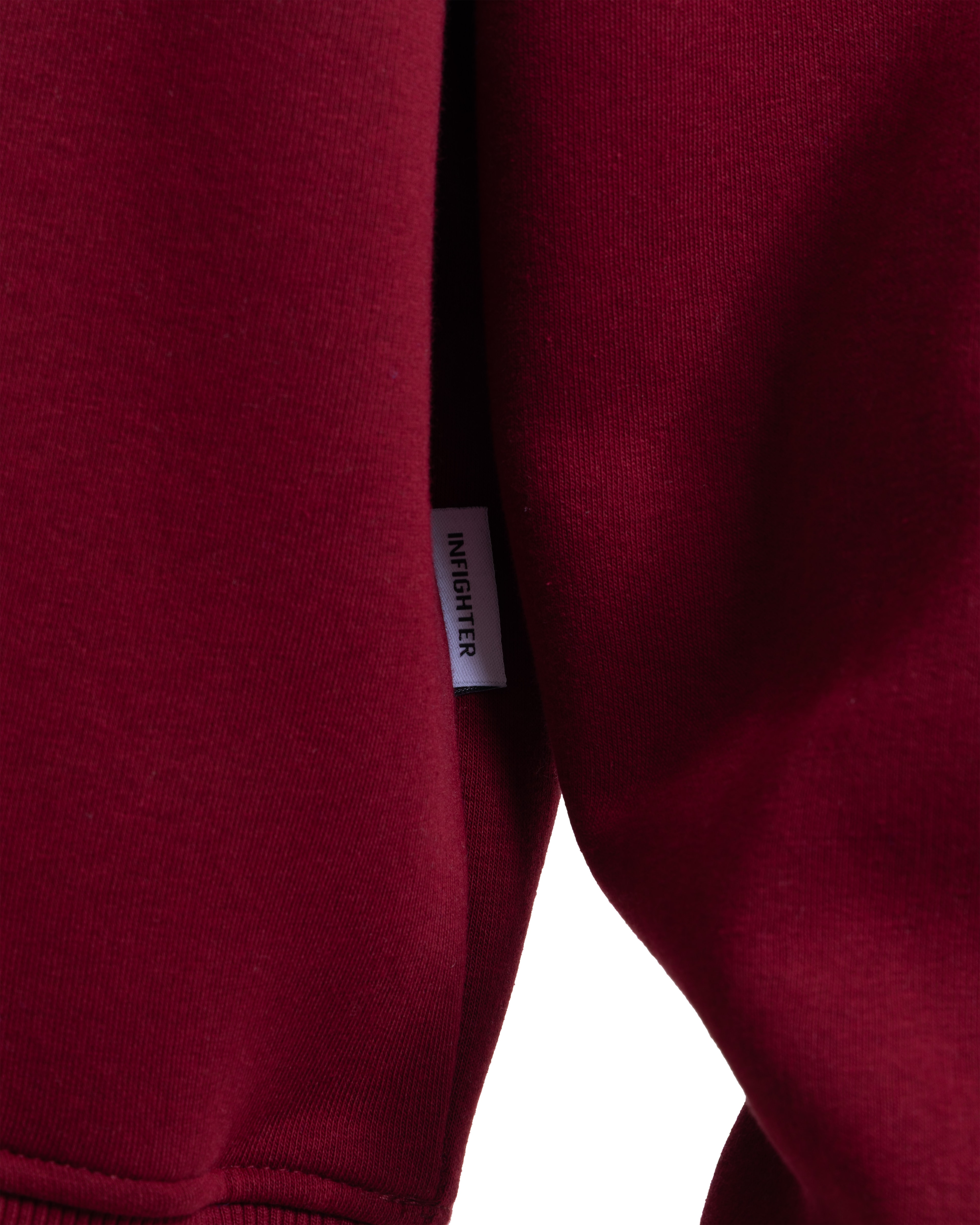 Bordo Bisiklet Yaka Basıc Sweatshirt