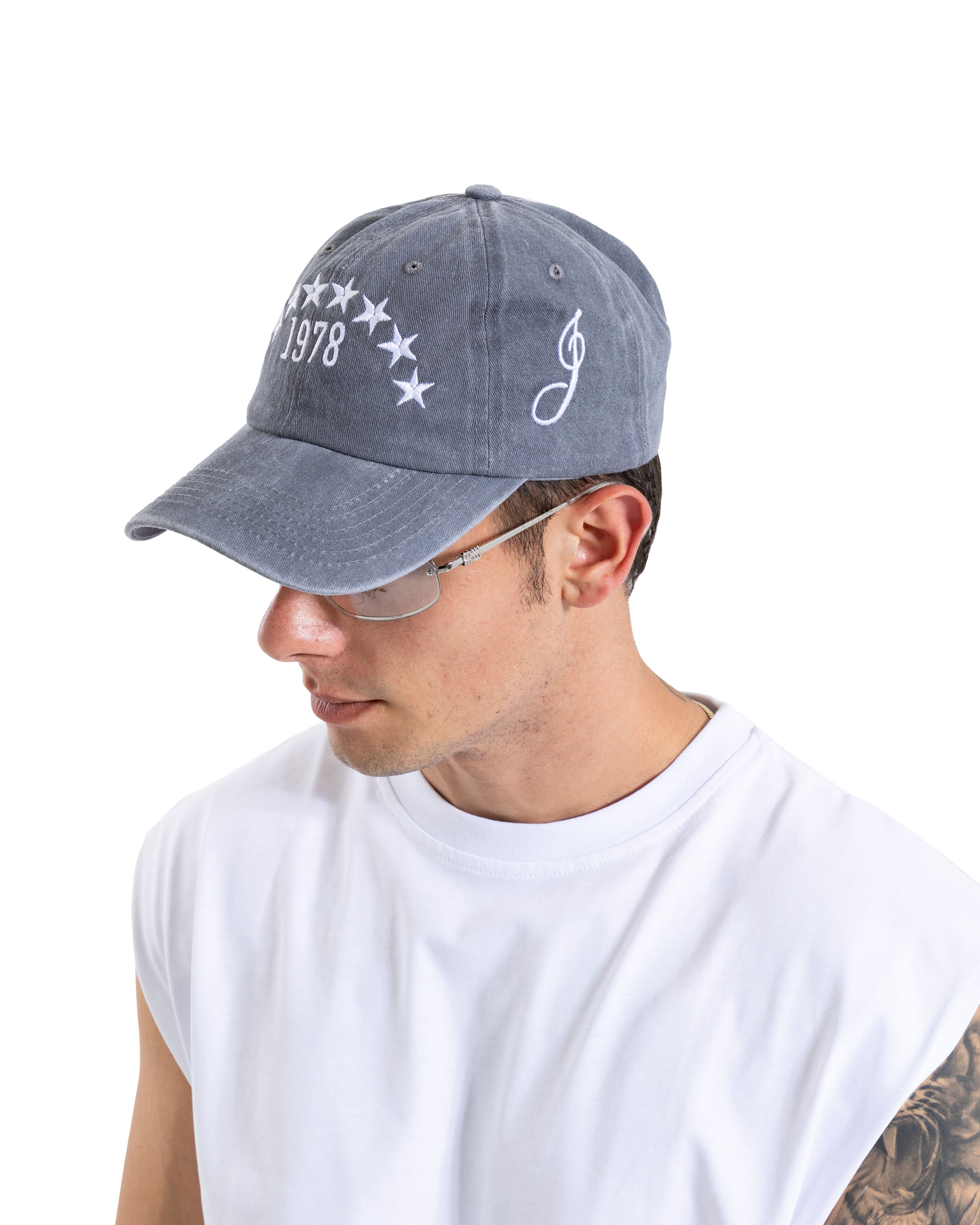 Yıkamalı Gri Star Embroidery